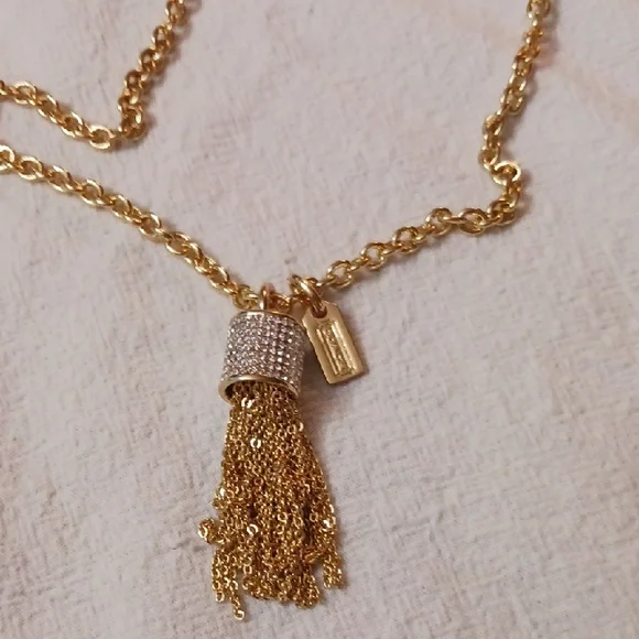 Coach Elegant Gold Tassel Necklace and Bracelet Set - Picture 7 of 8